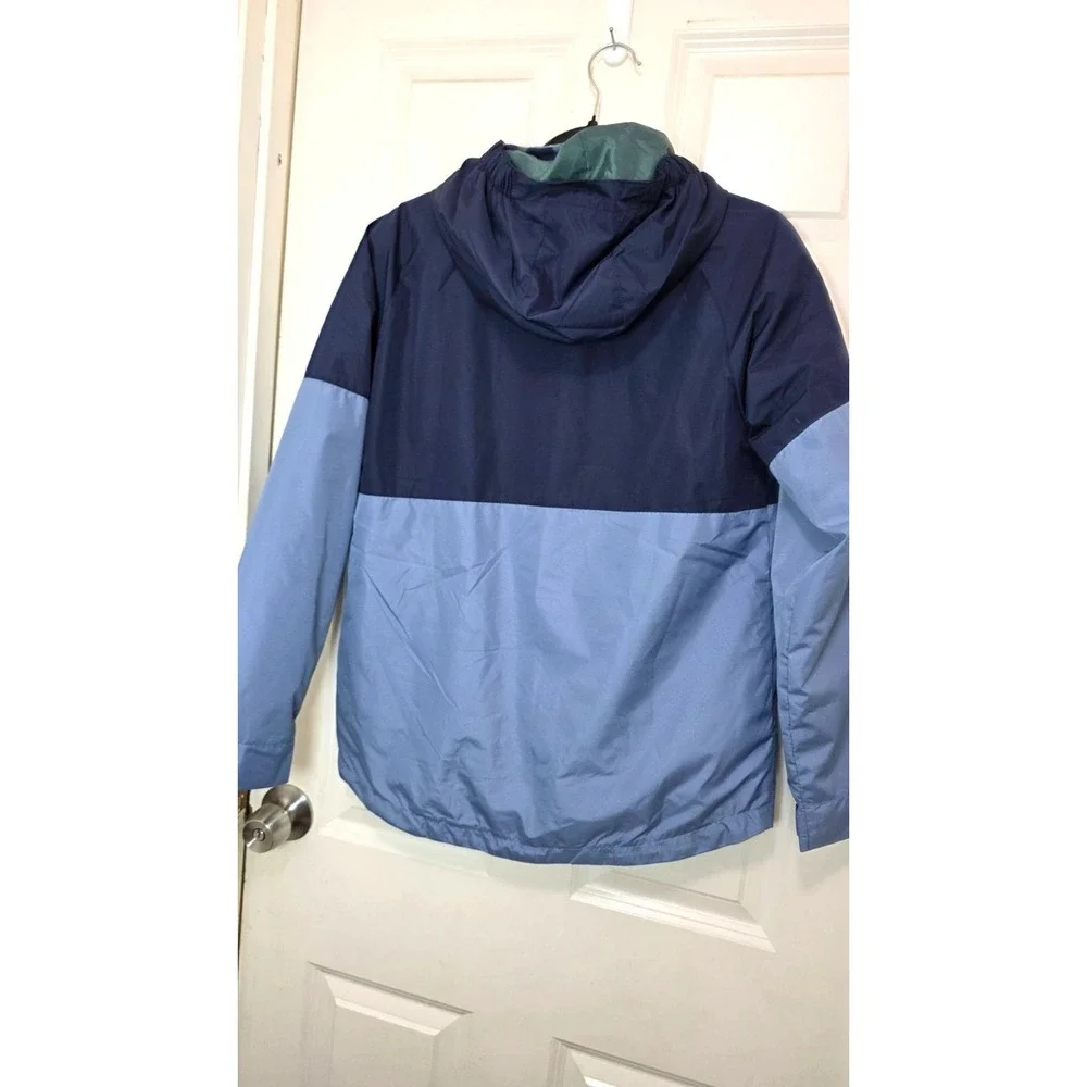 Eddie Bauer Kids 3 in 1Navy & Light Blue Hooded Jacket Camo Fleece Lining Size L